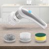  Brosses de Nettoyage Rechargeables Polyvalent pour Cuisine, Salle de Bain, Salon & Plus Blanc 