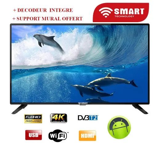 SMART TECHNOLOGY Smart TV – LED – 55 Pouces -4K – Android Wifi – STT-5511S- Noir – Garantie 12 Mois 