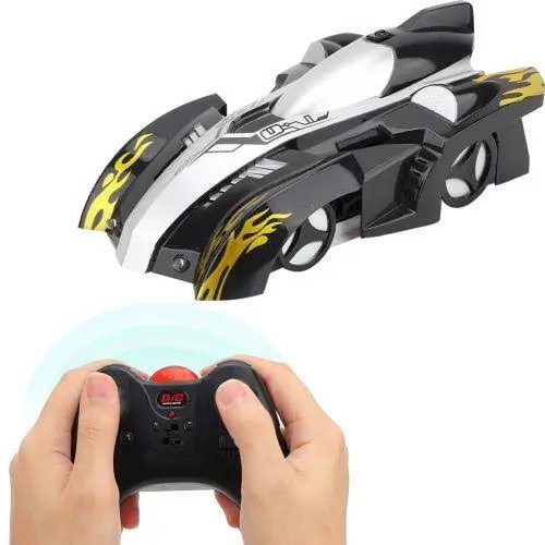 Voiture Télécommande Rechargeable 360 ​​Degrés De Rotation Escalade De Mur Led Rc (Bleu) Cadeau Noël pour enfant 