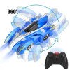 Voiture Télécommande Rechargeable 360 ​​Degrés De Rotation Escalade De Mur Led Rc (Bleu) Cadeau Noël pour enfant 