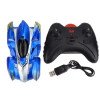 Voiture Télécommande Rechargeable 360 ​​Degrés De Rotation Escalade De Mur Led Rc (Bleu) Cadeau Noël pour enfant 