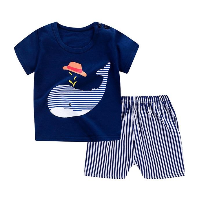 T-shirt + Short Pour Enfant - Bleu