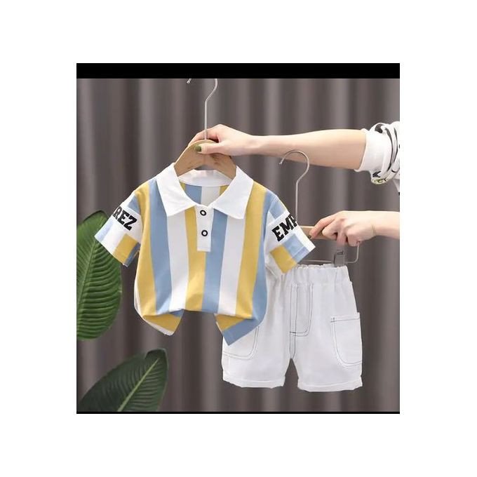 fashion Ensemble Polo + Shorts Pour Enfants