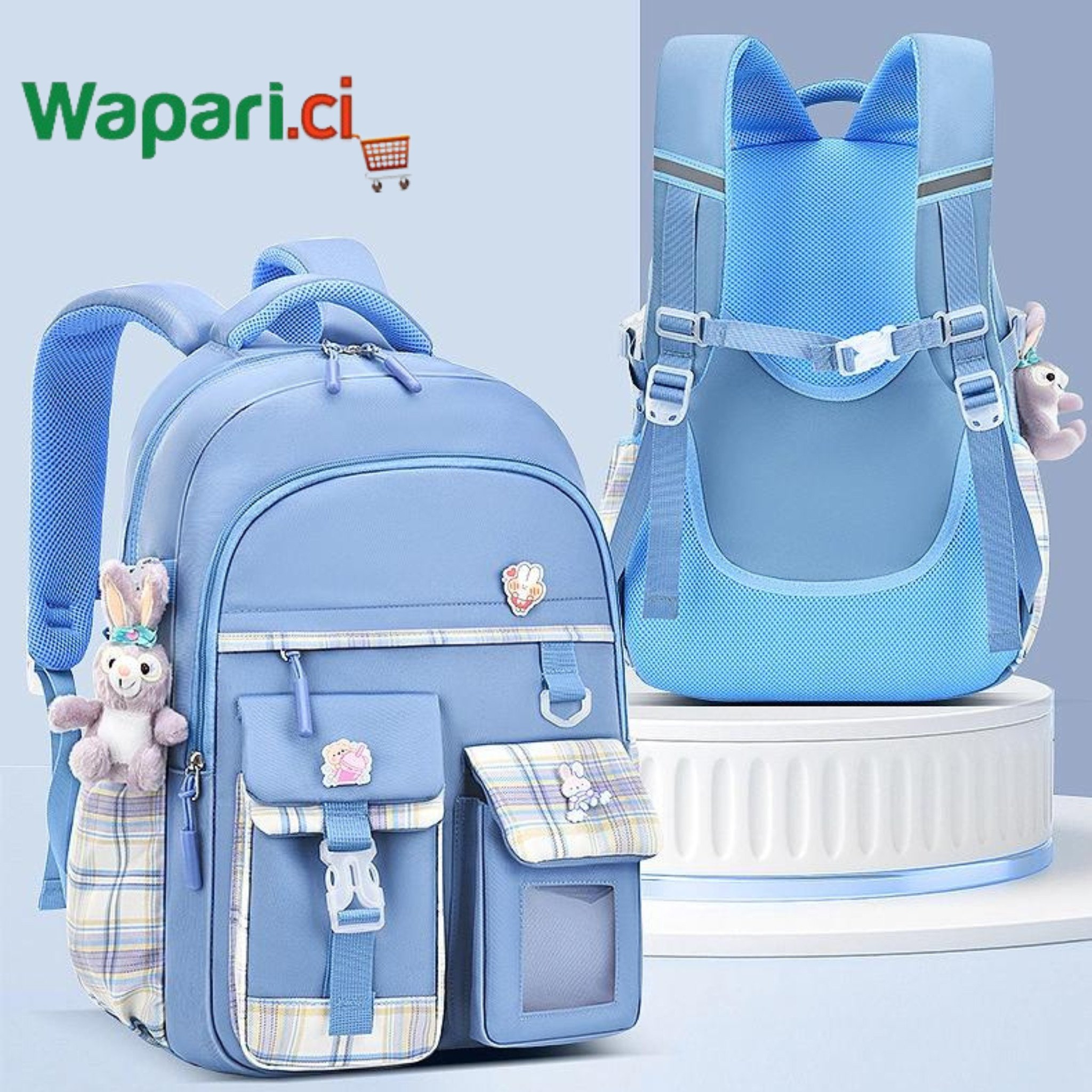 EHOTER Sac à Dos Kawaii Fille Sac D'école Cartable Fille Primaire Pour 6 8 10 Enfants Filles Avec Décor Trucs Sac Scolaires Pour Homme Femme Ados Voyage Extérieur 