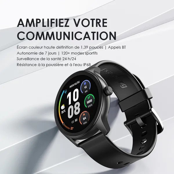 oraimo Watch 2R Montre intelligente TFT IP68 de 1,39 pouces